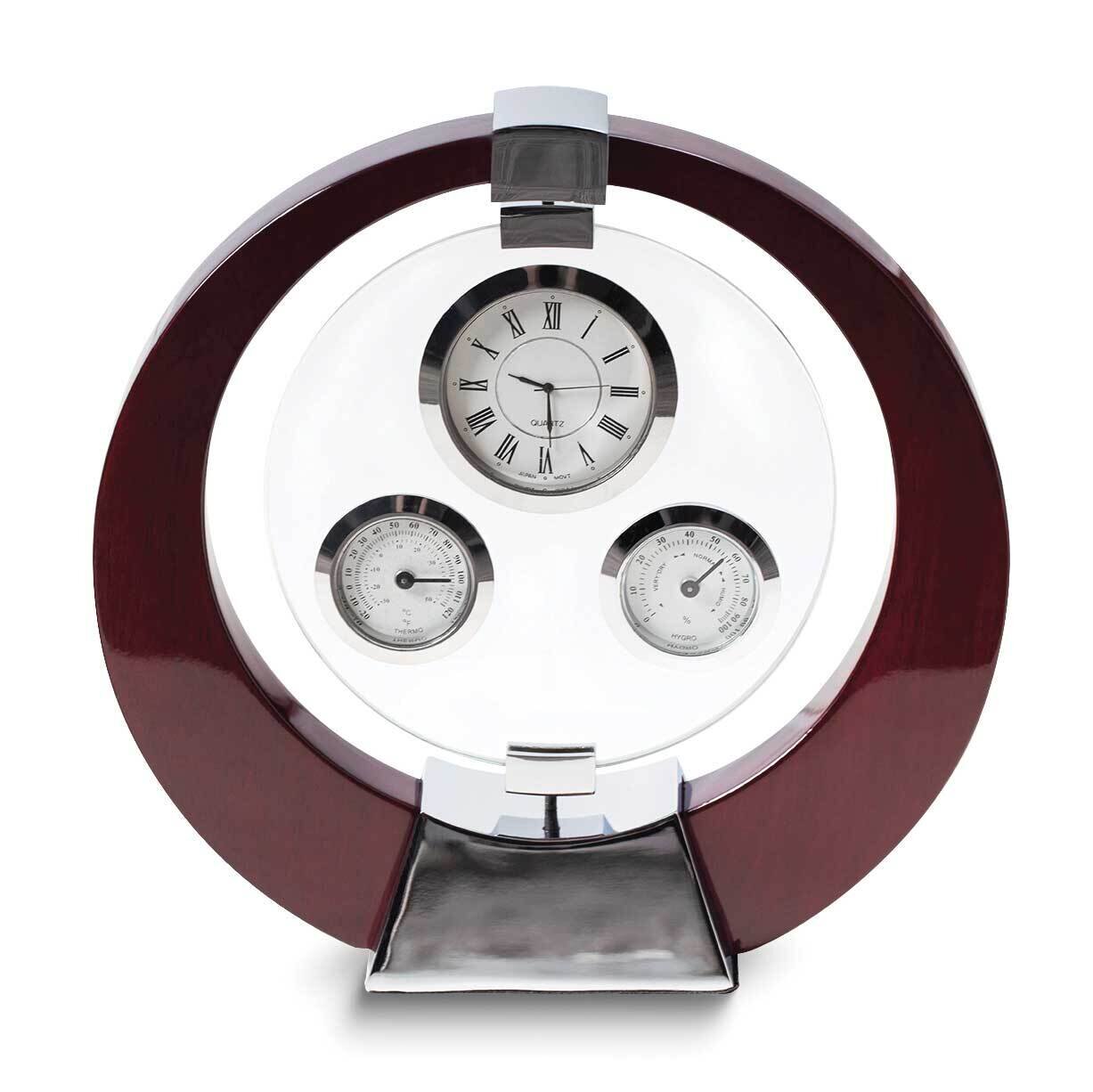 Salzburg Mahogany Hygrometer and Thermometer Desk Clock GM24135, MPN: GM24135, 797140136675