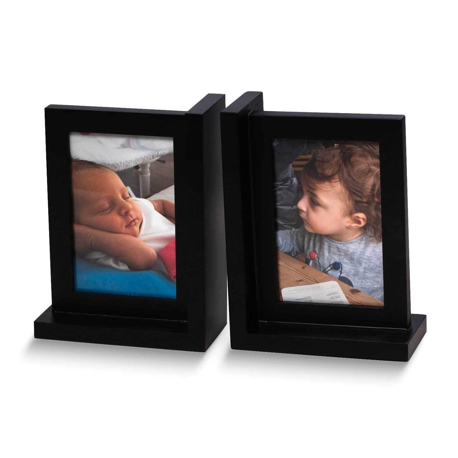 Double Sided 4x6 Photo Black Wood Picture Frame Bookend Set GM24181BK, MPN: GM24181BK, 797140500179