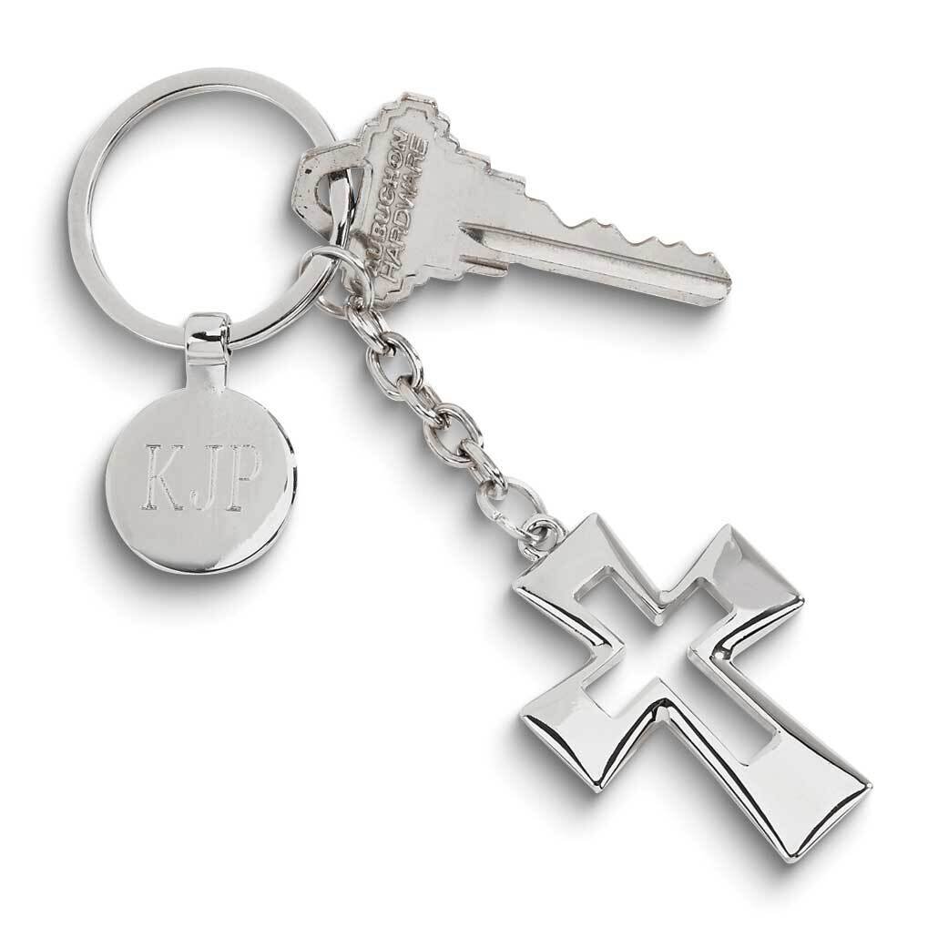 Nickle-plated Open Cross Key Ring GM23983