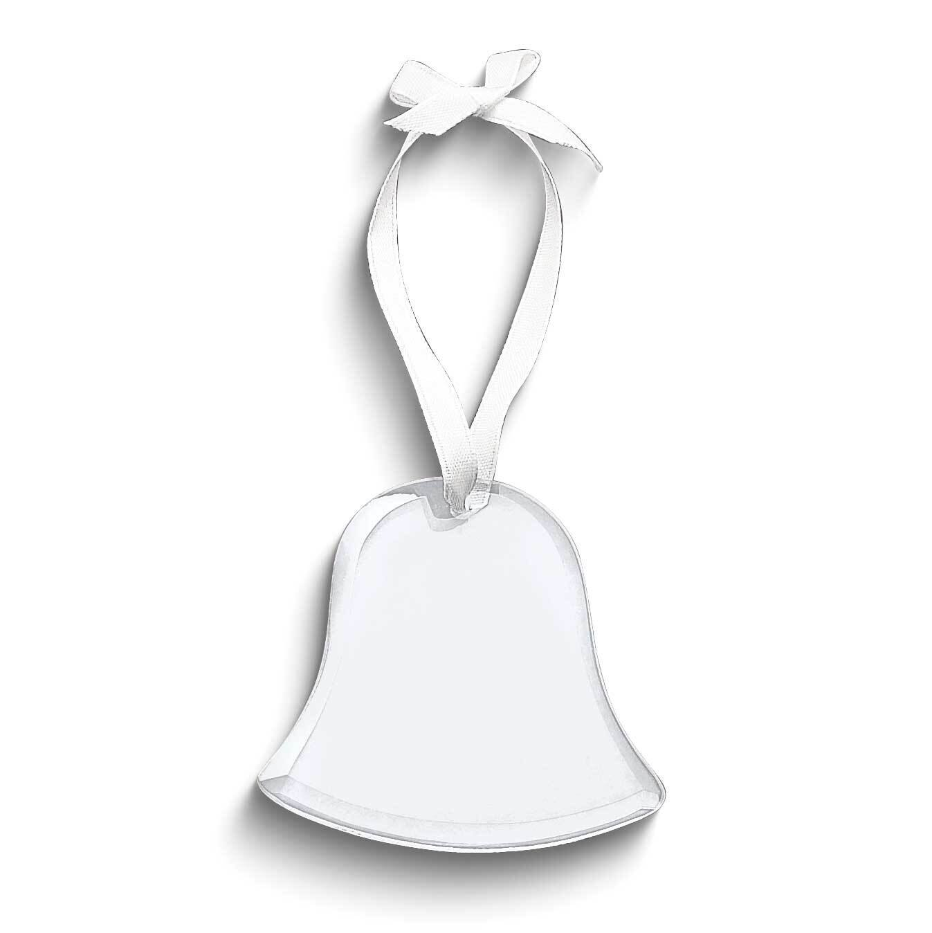 Bell Shaped Glass Ornament with White Ribbon GM24010