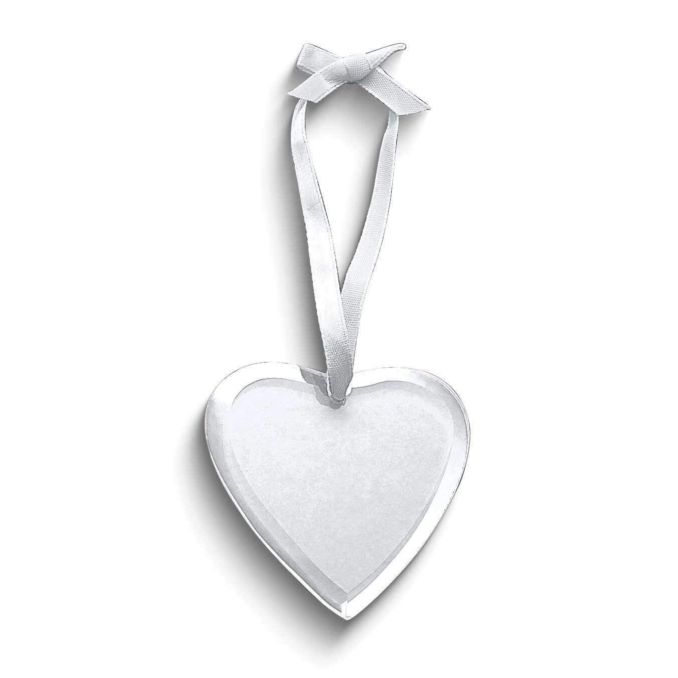 Heart Shaped Glass Ornament with White Ribbon GM24011