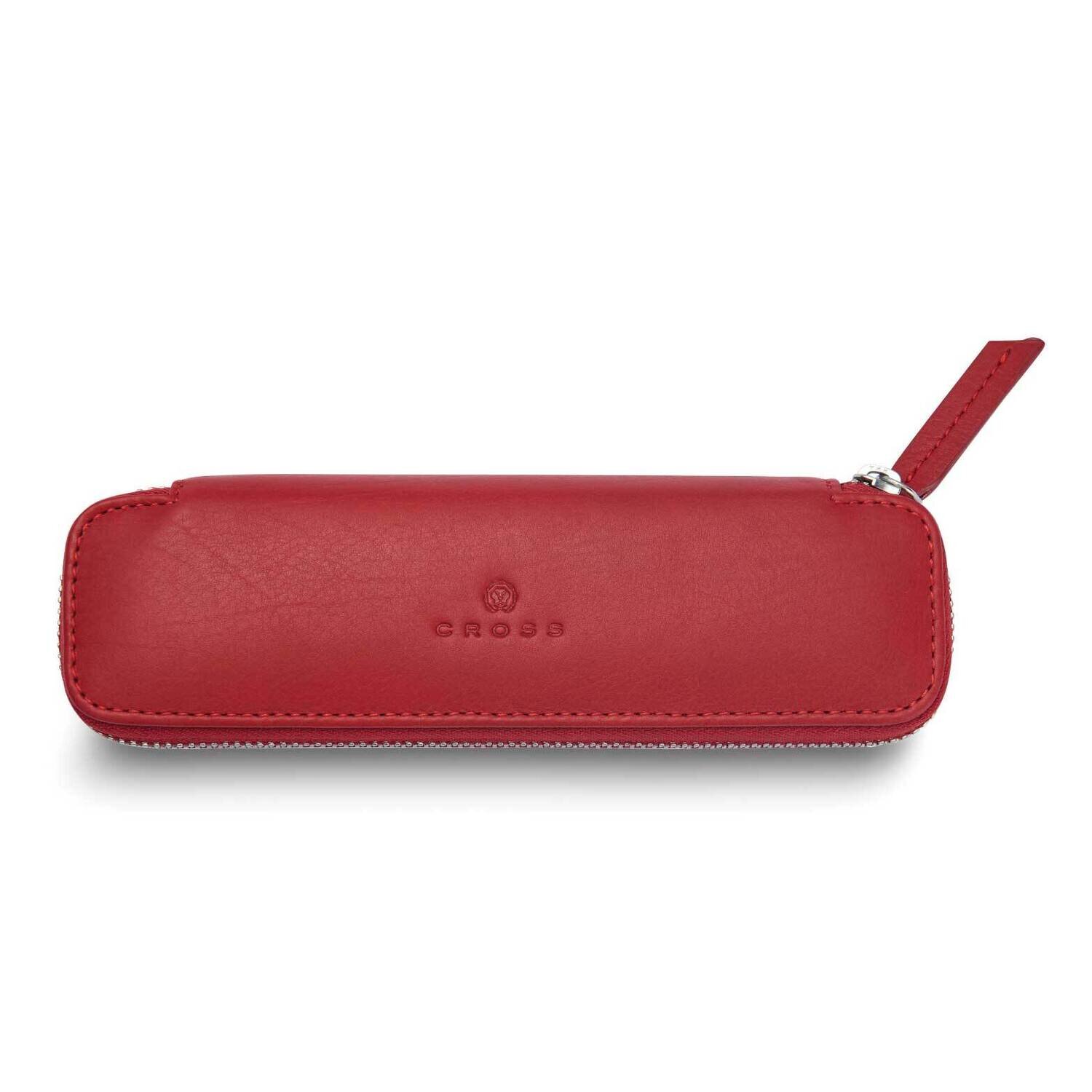 Zippered Red Leather Pen Pouch GM24034RD