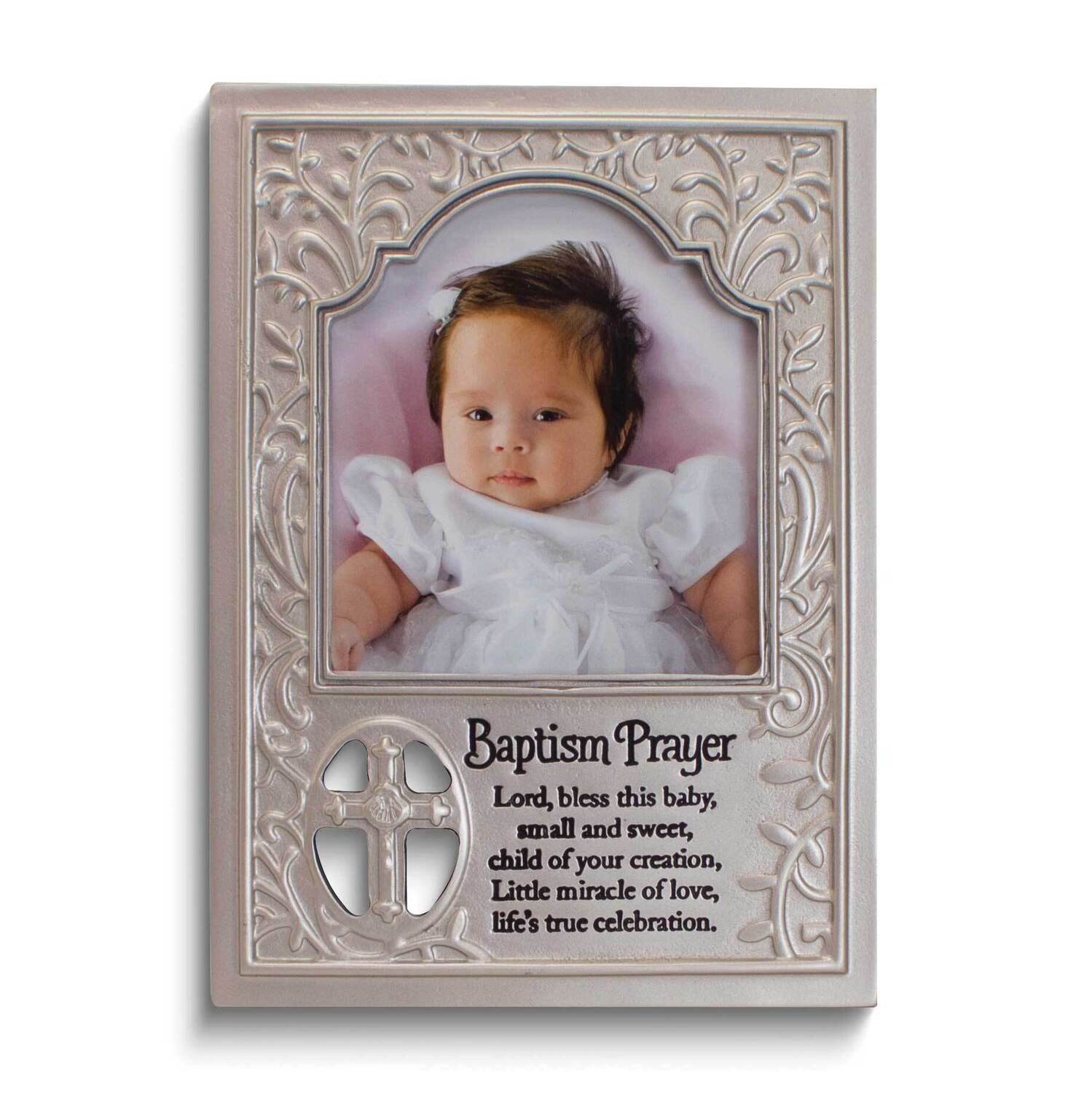 Baptism Prayer Silver-tone Casted Metal Easel Back Photo Frame GM24248, MPN: GM24248, 95177572825