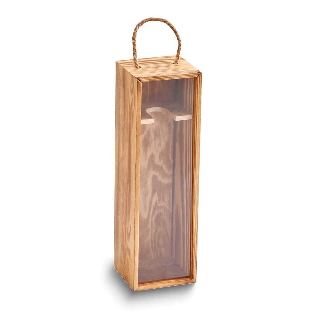Light Wood Wine Box with Rope Handle GM24027