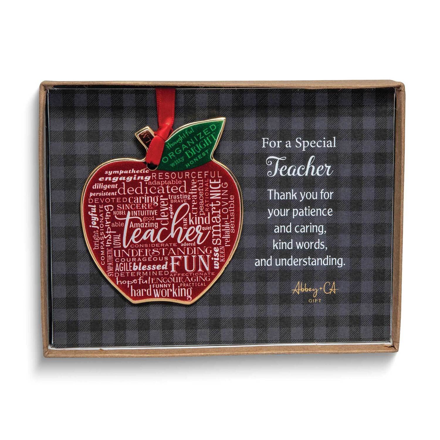 Teacher Apple Ornament Gift Boxed with Card GM24270, MPN: GM24270, 785525304474