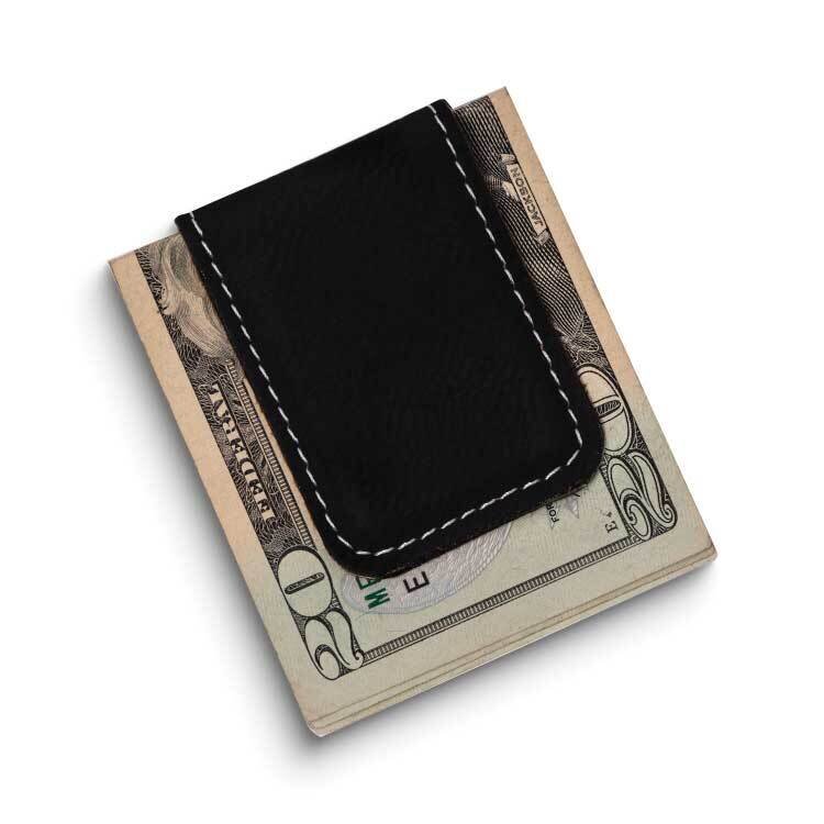 Black Leatherette Money Clip GM24086BK