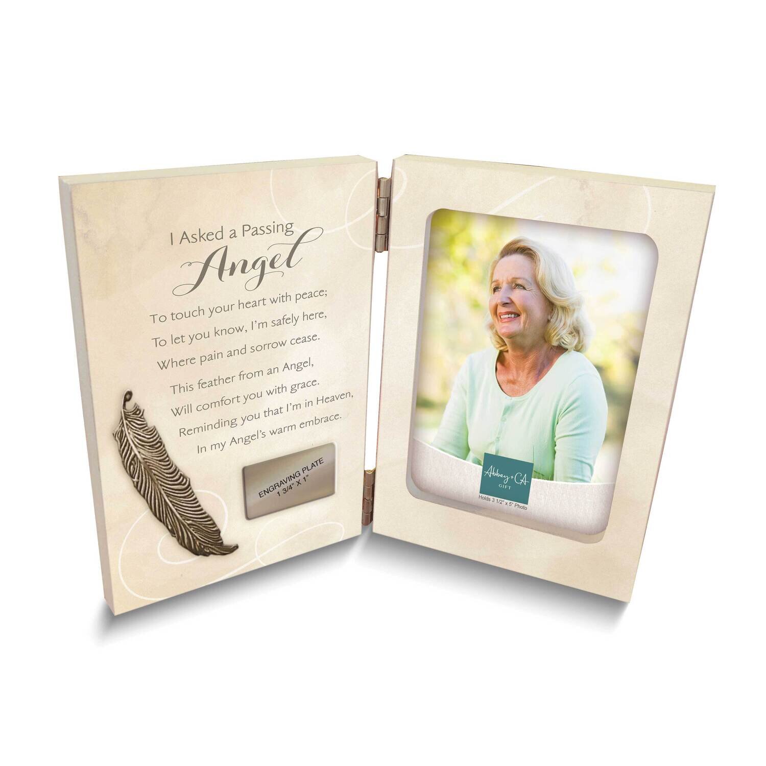 Angel Feather Hinged Photo Frame with Engraving Plate GM24344, MPN: GM24344, 785525307406