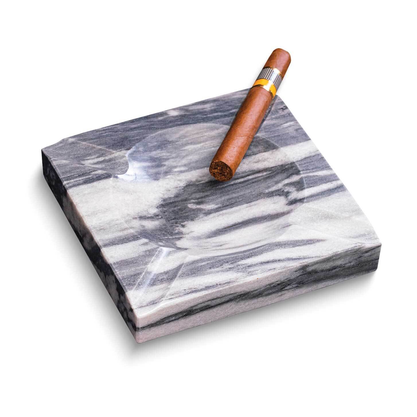 Handcrafted Carrera Grey Marble Four Cigar Ashtray GM24122
