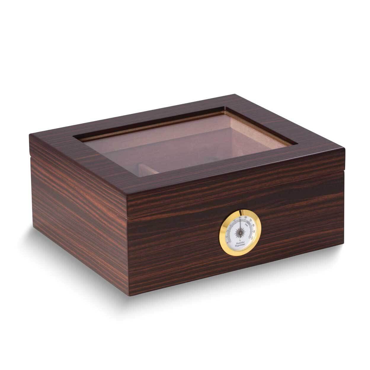Lacquered Espresso Ebony Wood 50-Cigar Humidor GM24125, MPN: GM24125, 797140584254