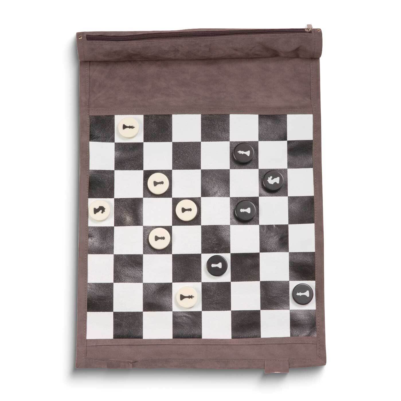 Gray Suede Roll Up 12.5 Travel Chess Set GM24165GR