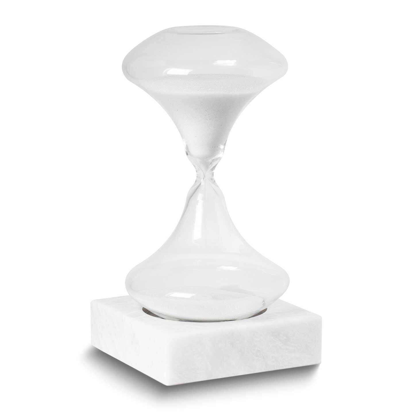White Sand with Hand Blown-Glass and Marble Base 45 Min Sand Timer GM24152WTB, MPN: GM24152WTB, 797…