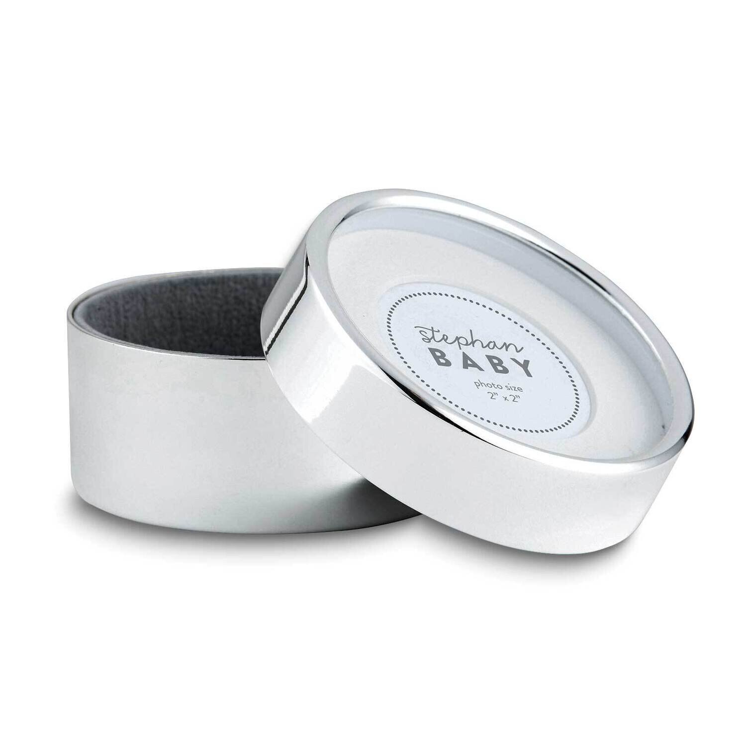 Silver-plated Photo Keepsake Round Box GM24413, MPN: GM24413,