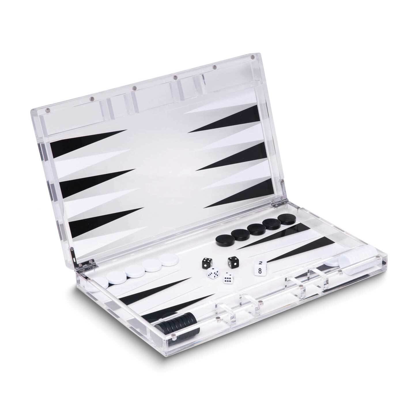 Clear Acrylic 14 Backgammon Set GM24163, MPN: GM24163, 797140405672