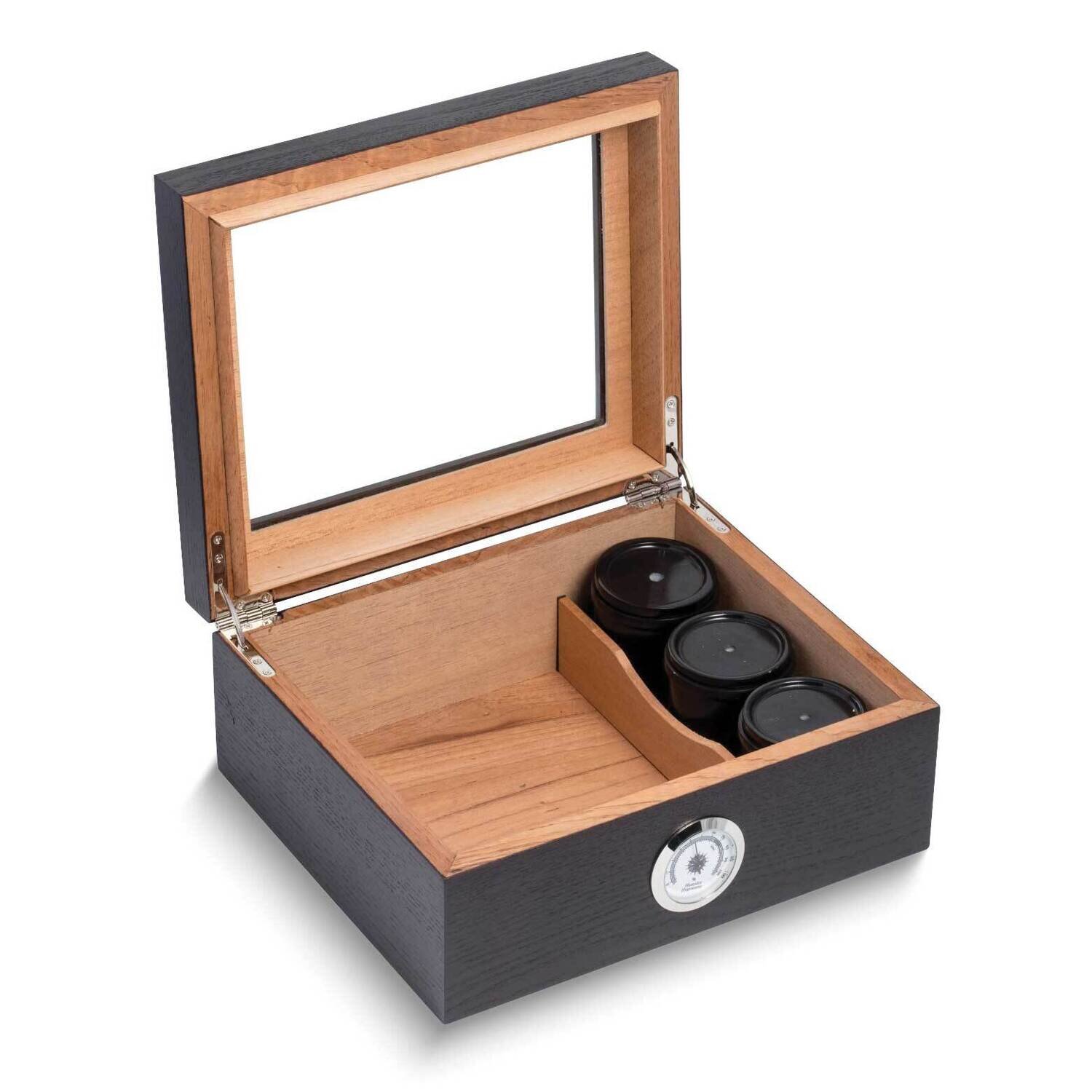 Three Marble Canisters with Hygrometer Espresso Wood Humidor Set GM24176, MPN: GM24176, 797140534204