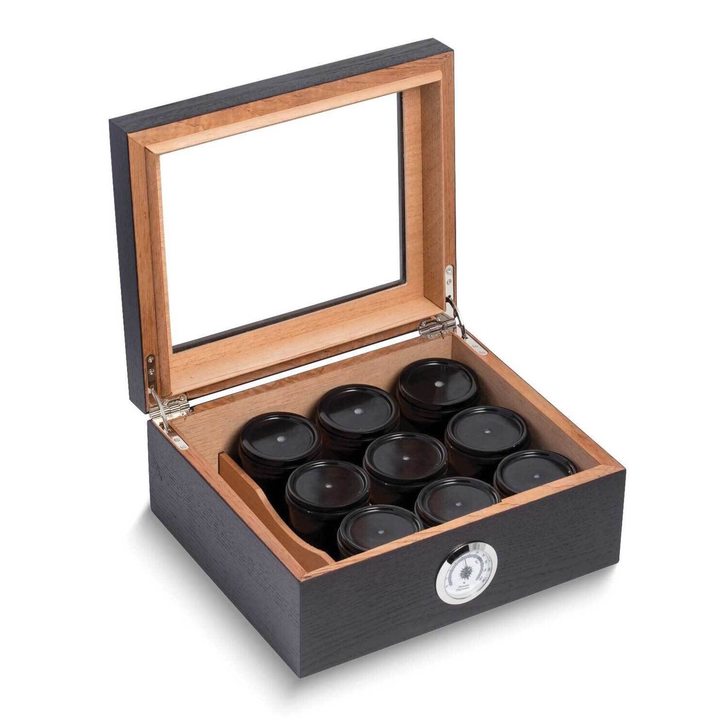 Nine Marble Canisters with Hygrometer Espresso Wood Humidor Set GM24178, MPN: GM24178, 797140594208