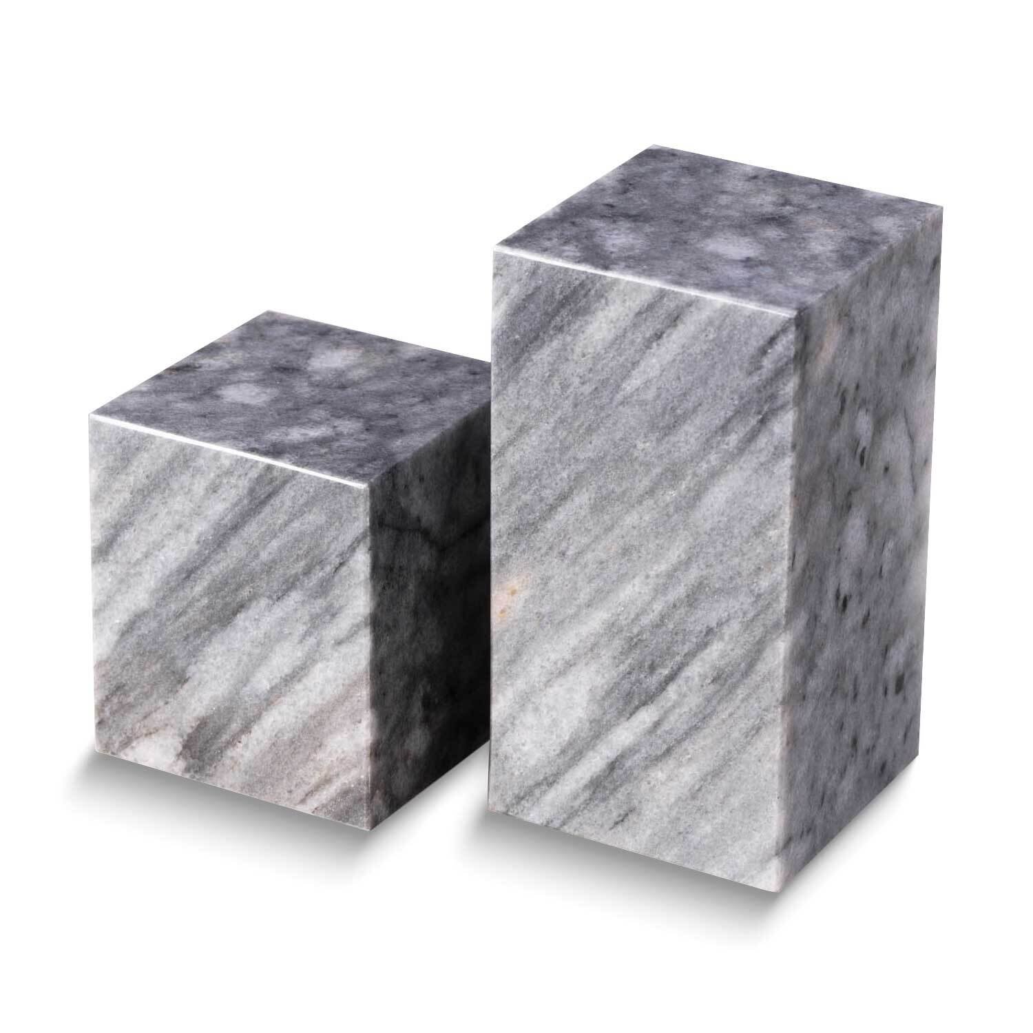 Grey Marble Cube Design Bookend Set GM24180GR