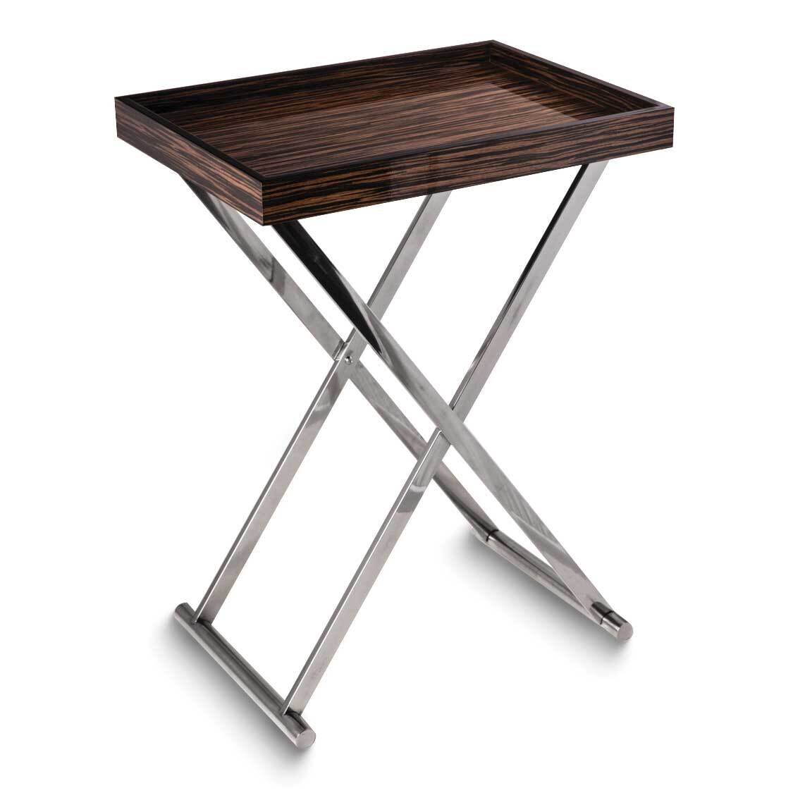 High Lacquered Ebony Wood Tray Table GM24185