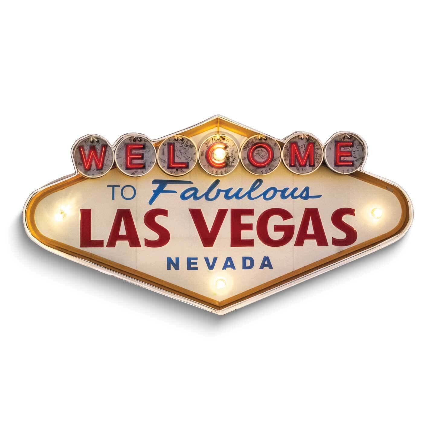 Welcome to Las Vegas Metal and LED Light Wall Sign GM24215