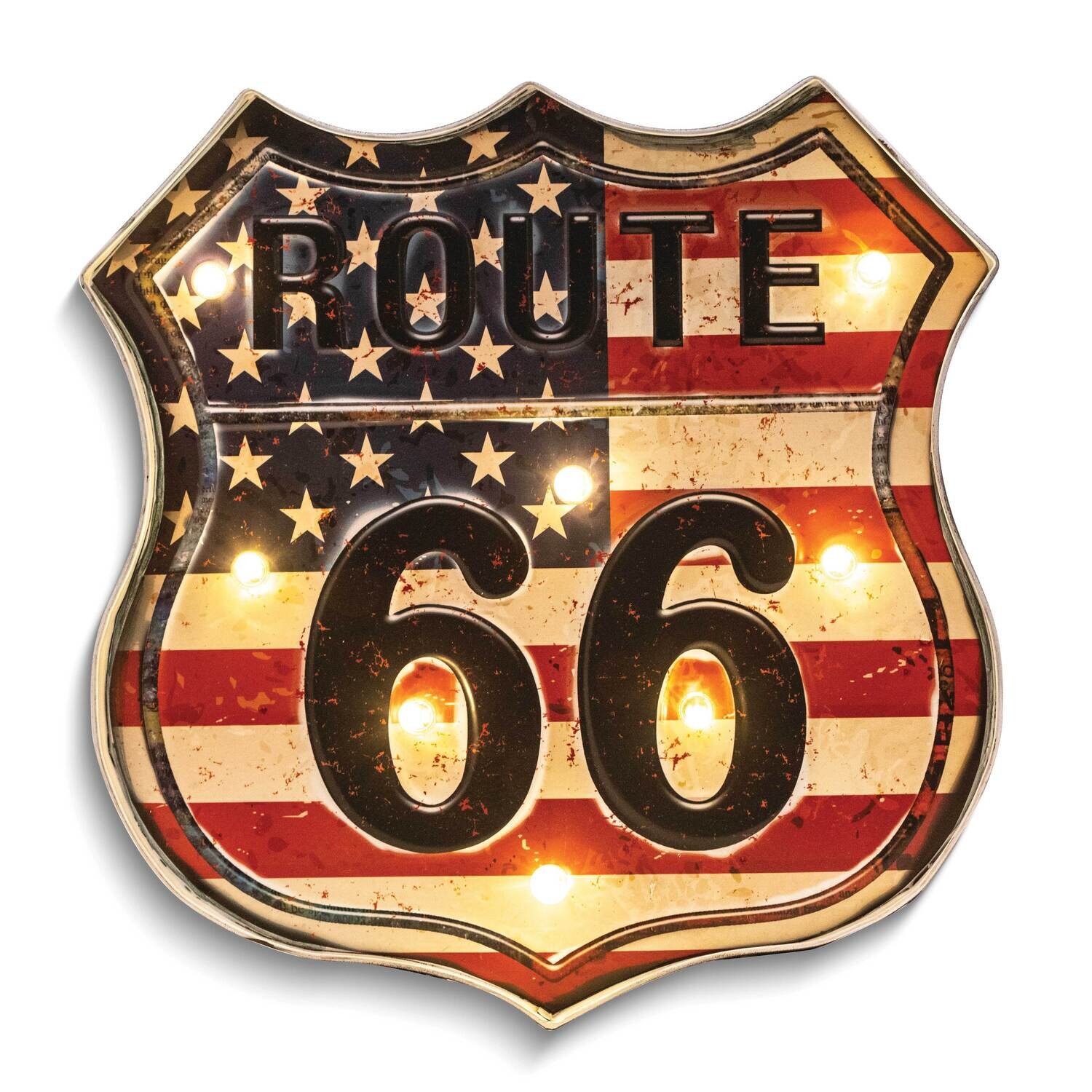 Route 66 Metal and LED Light Wall Sign GM24217, MPN: GM24217, 797140245186