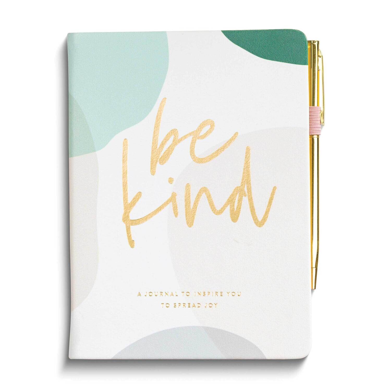 Green and White 5x7 Inch BE KIND with Pen Guided Journal GM24471