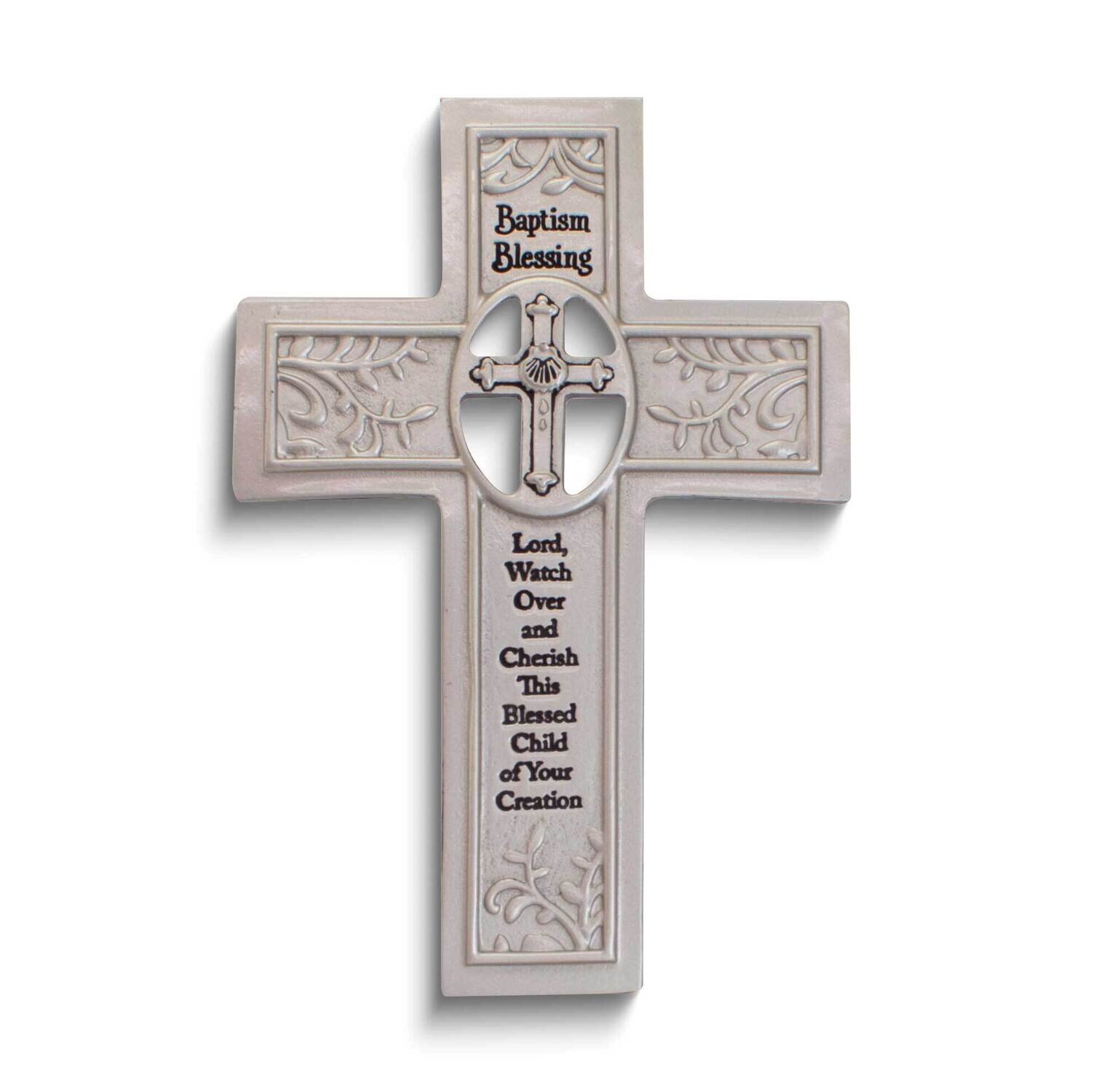 Baptism Blessing Silver-tone Casted Metal Easel Back Cross GM24247