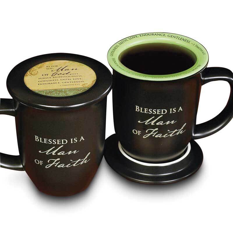 Blessed is a Man of Faith Mug and Coaster Set GM24231