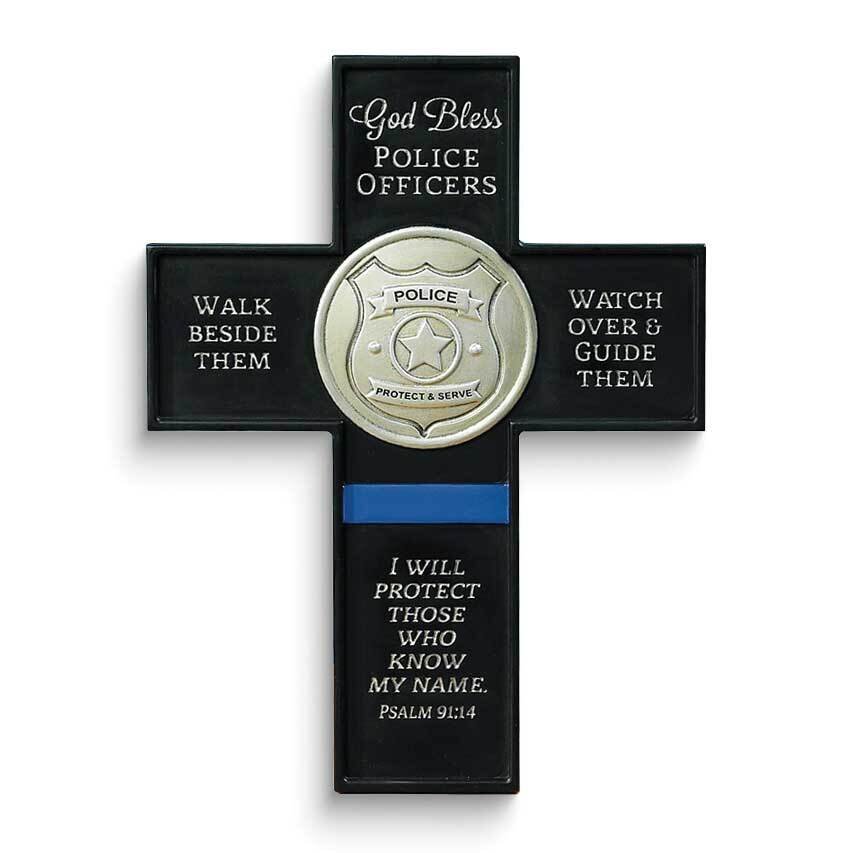 God Bless Police Officers Wall Cross GM24245