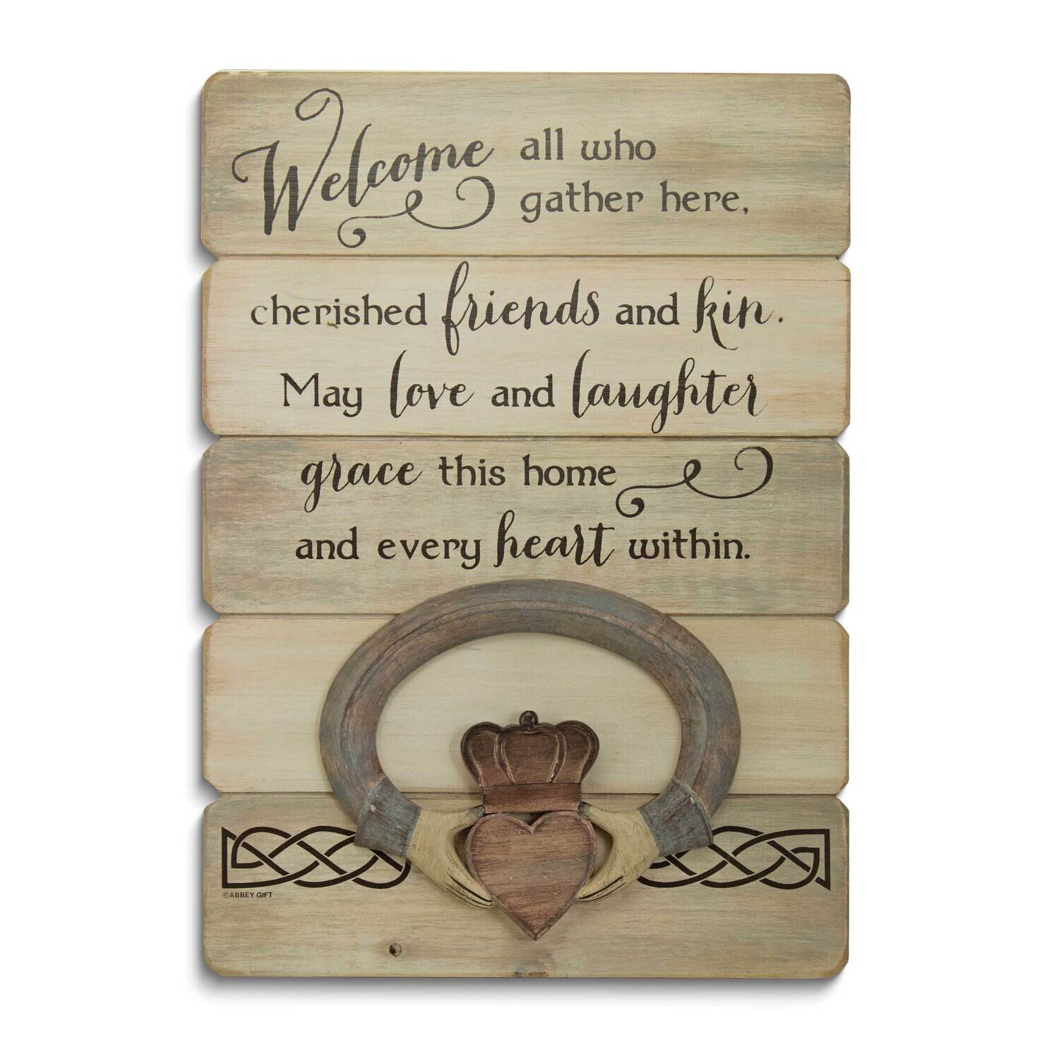 Claddagh Rustic with Resin Welcome Wall Decor GM24252, MPN: GM24252, 95177578223