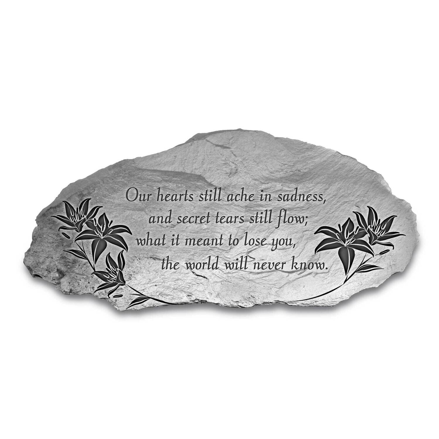 Hearts Still Ache Pewter Finish Casted Metal Garden Stone GM24276
