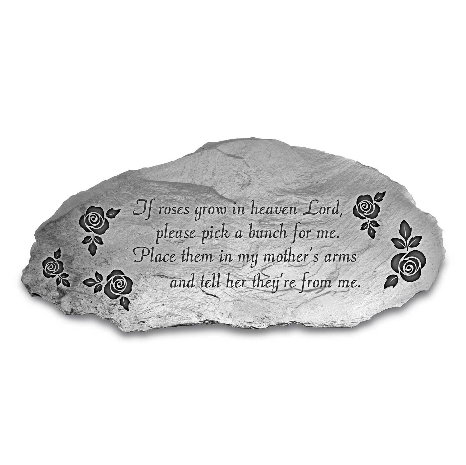 Roses In Heaven Pewter Finish Casted Metal Garden Stone GM24277, MPN: GM24277, 785525288330