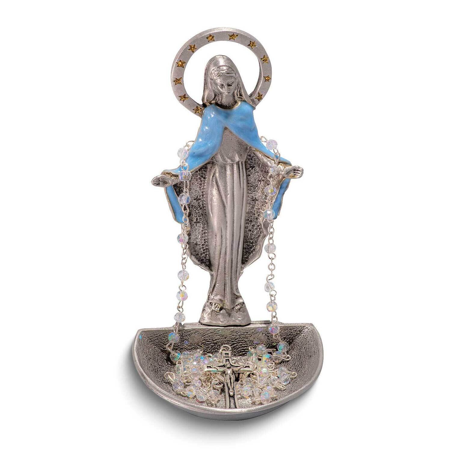Our Lady of Grace Enameled &amp; Epoxy Rosary Holder GM24332