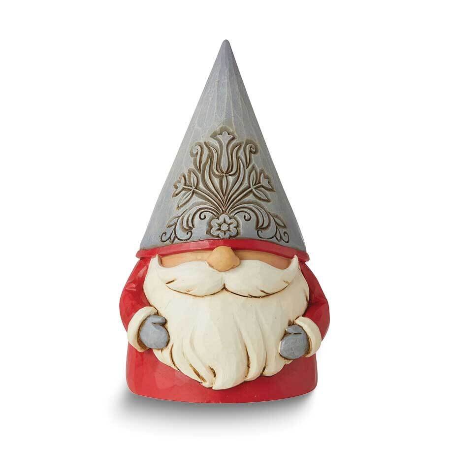 Jim Shore Heartwood Creek Noel Grey Floral Hat Gnome Figurine GM24589, MPN: GM24589, 28399265756