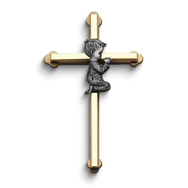 Boy&#39;s Two-tone Satin Finish Wall Cross GM24322B, MPN: GM24322B, 785525202862