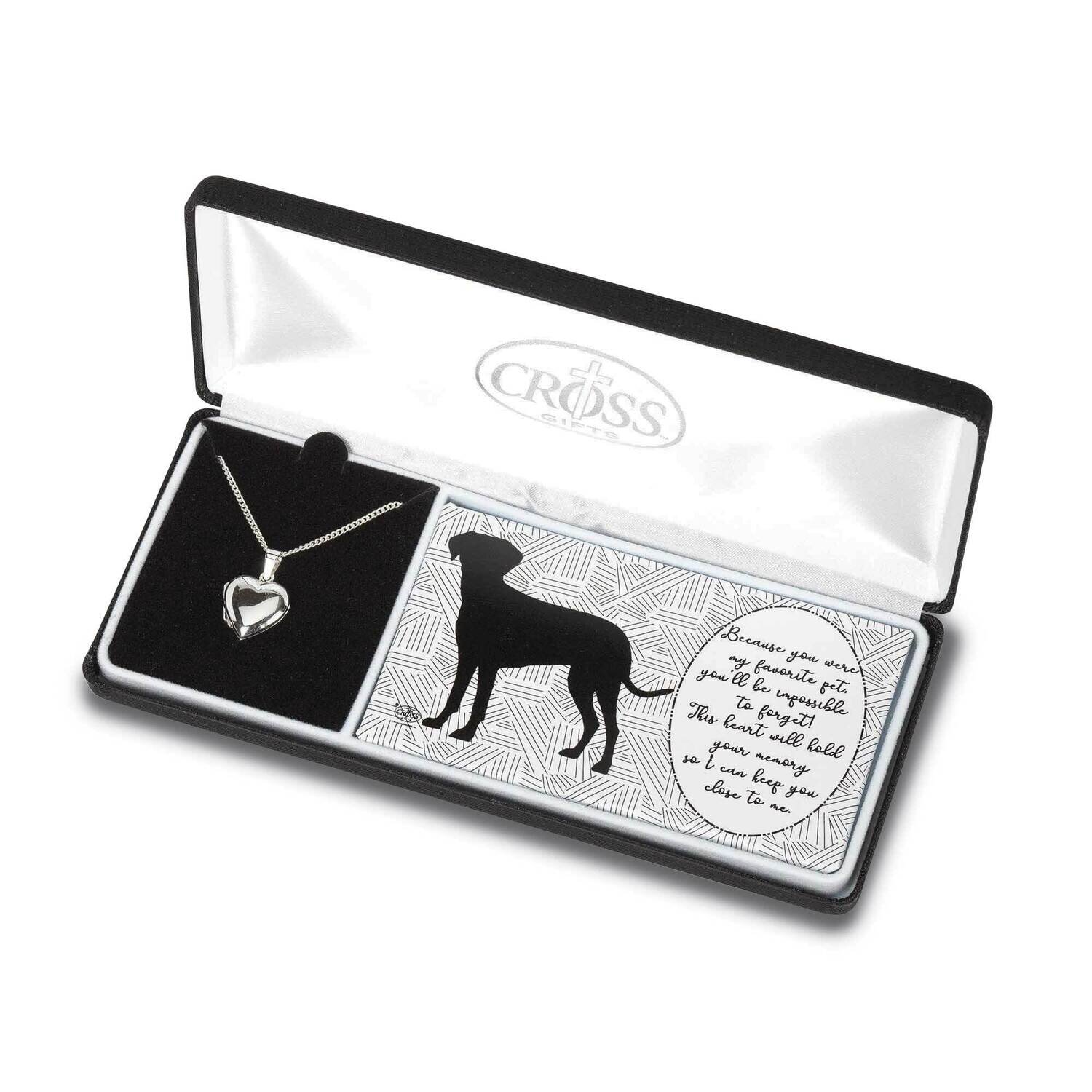 Silver-plated Heart Locket Dog Pet Loss Necklace GM24502, MPN: GM24502, 603799368889