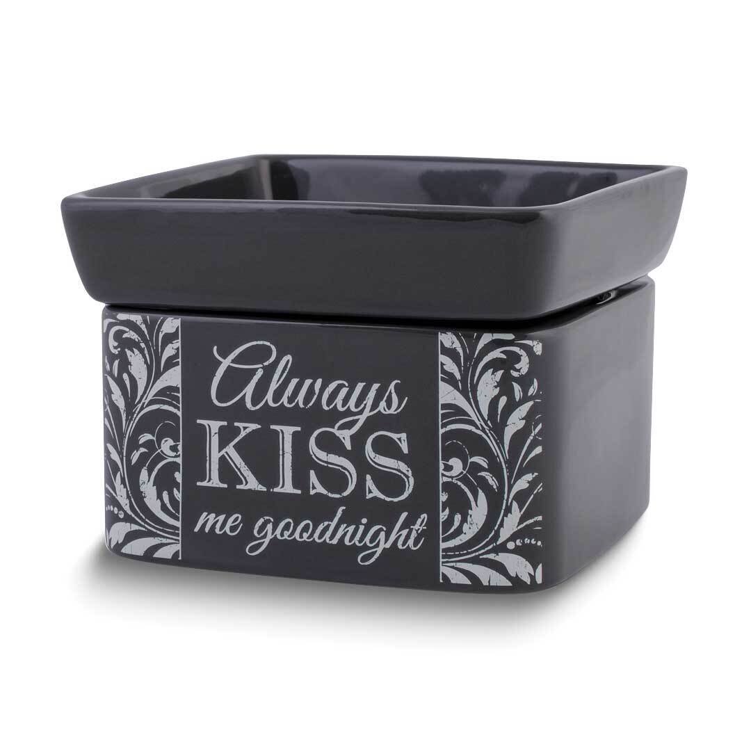 Ceramic Always Kiss Me Goodnight Black Wax Warmer GM24795, MPN: GM24795, 633303832445
