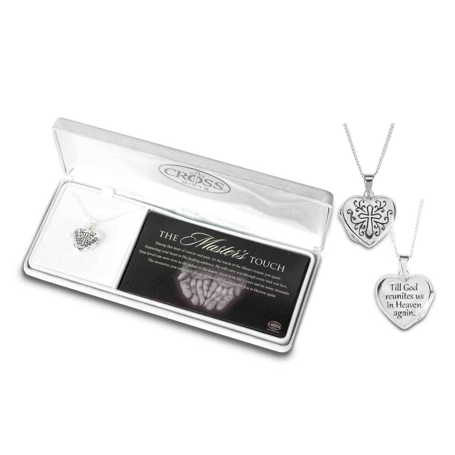 Silver-plated Masters Touch Heart with Cross Locket Necklace GM24496, MPN: GM24496, 603799908016