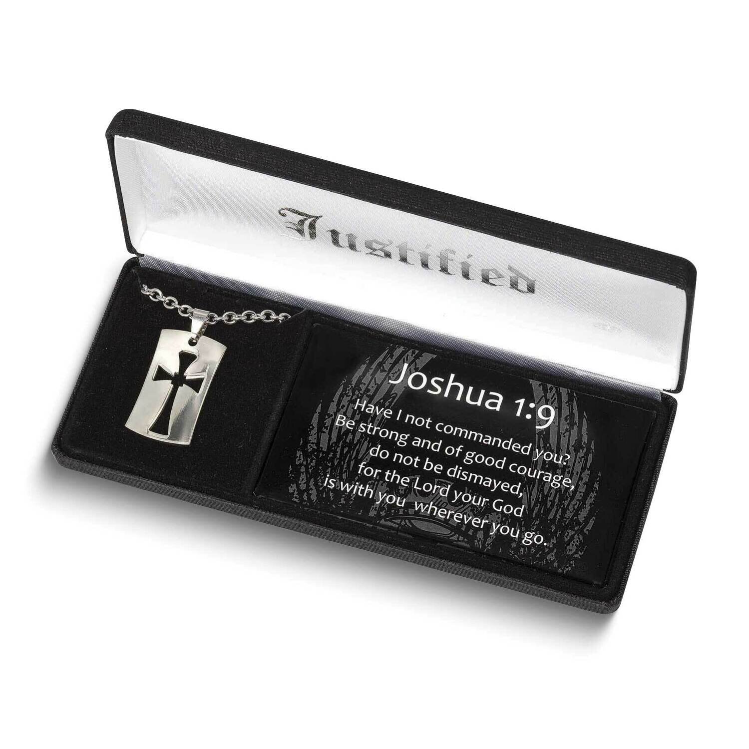 Stainless Steel Cut-out Cross Dogtag Necklace GM24493, MPN: GM24493, 603799369015