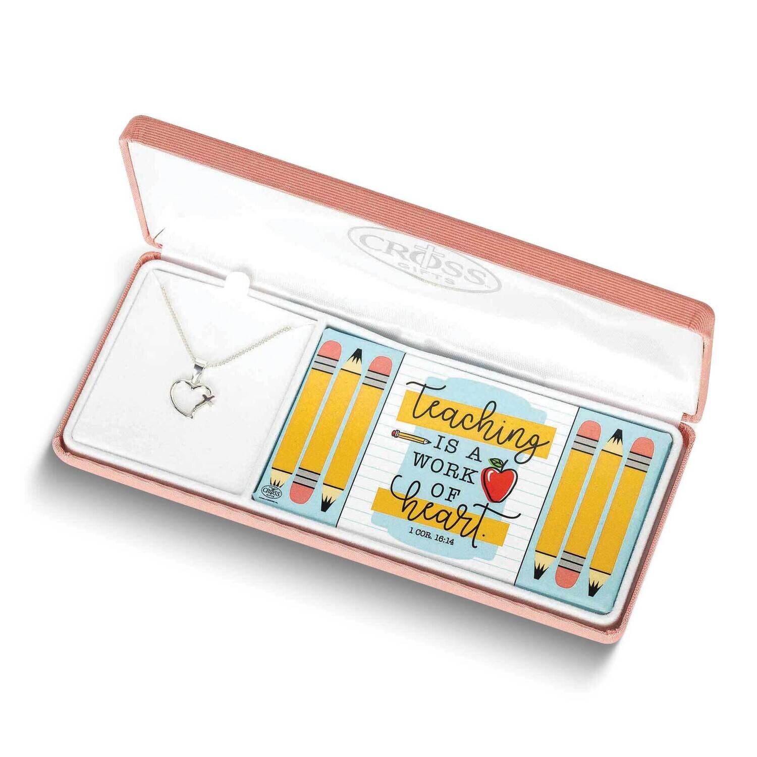 Silver-plated Teaching Heart Gift Boxed Cross Necklace GM24499, MPN: GM24499, 603799251587