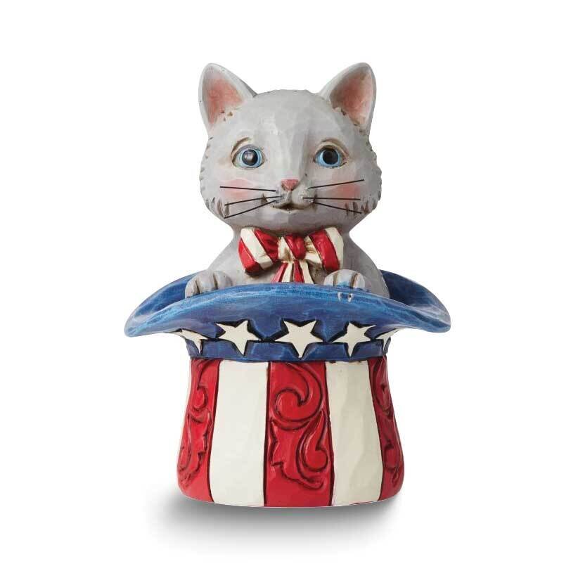 Jim Shore Heartwood Creek Mini Patriotic Kitty Figurine GM24583