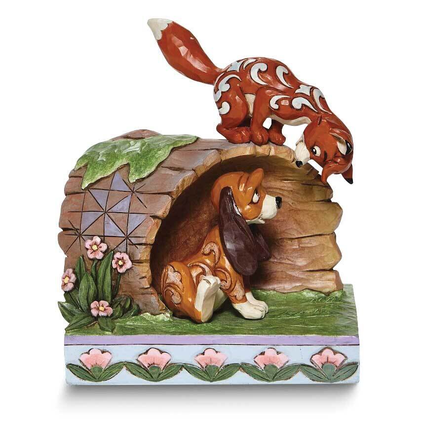 Disney Traditions by Jim Shore Fox and Hound on Log Figure GM24621