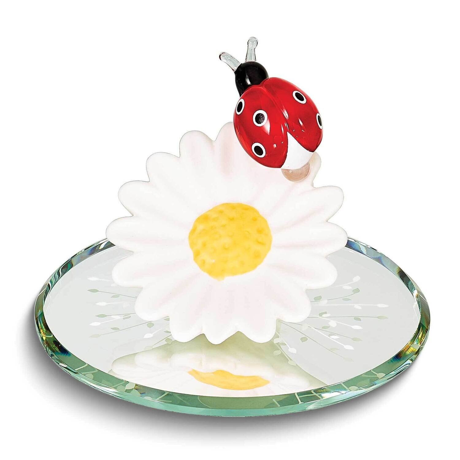 Glass Baron Daisy with Ladybug Glass Figurine GM24961