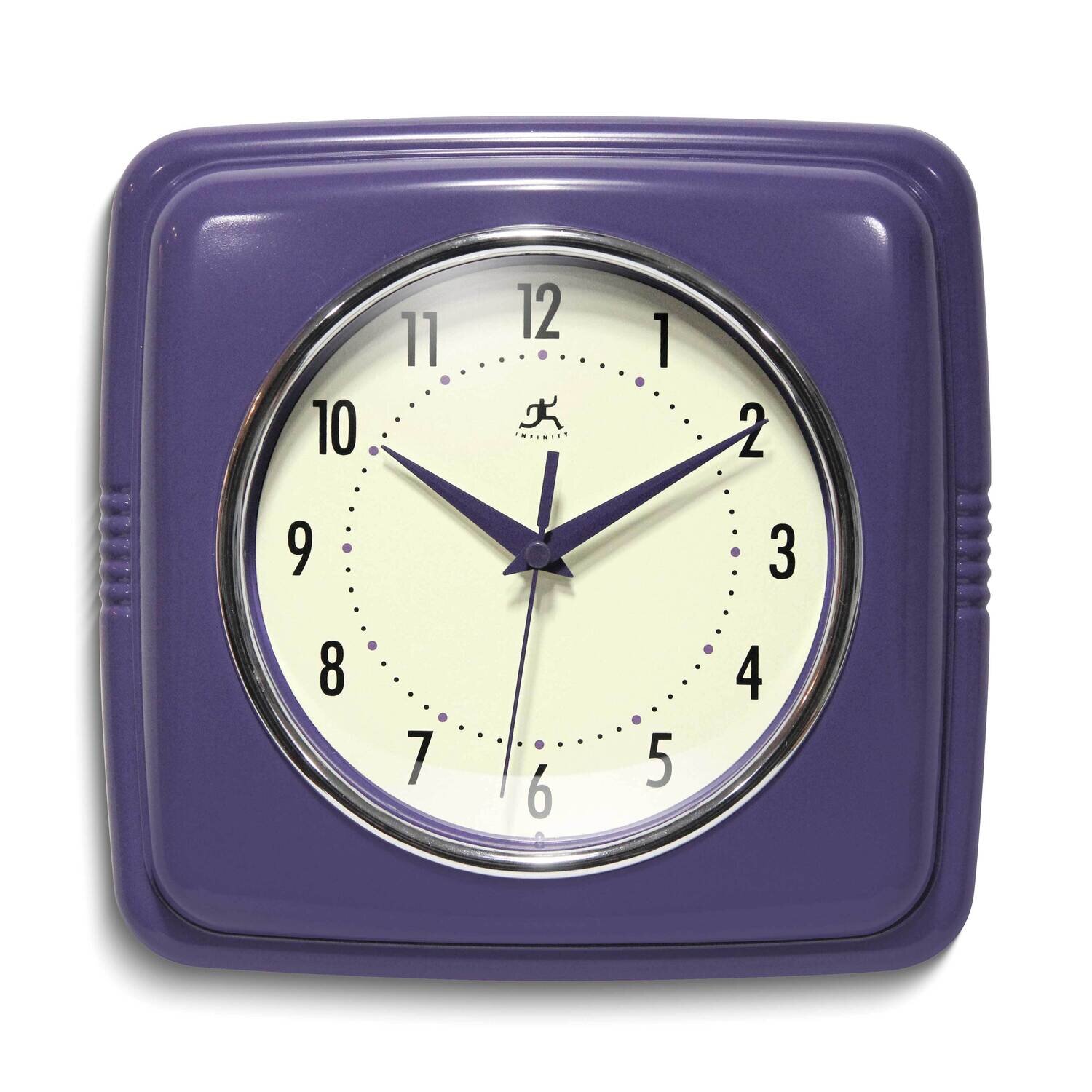 Purple Finish Square Retro Metal Wall Clock GM25014