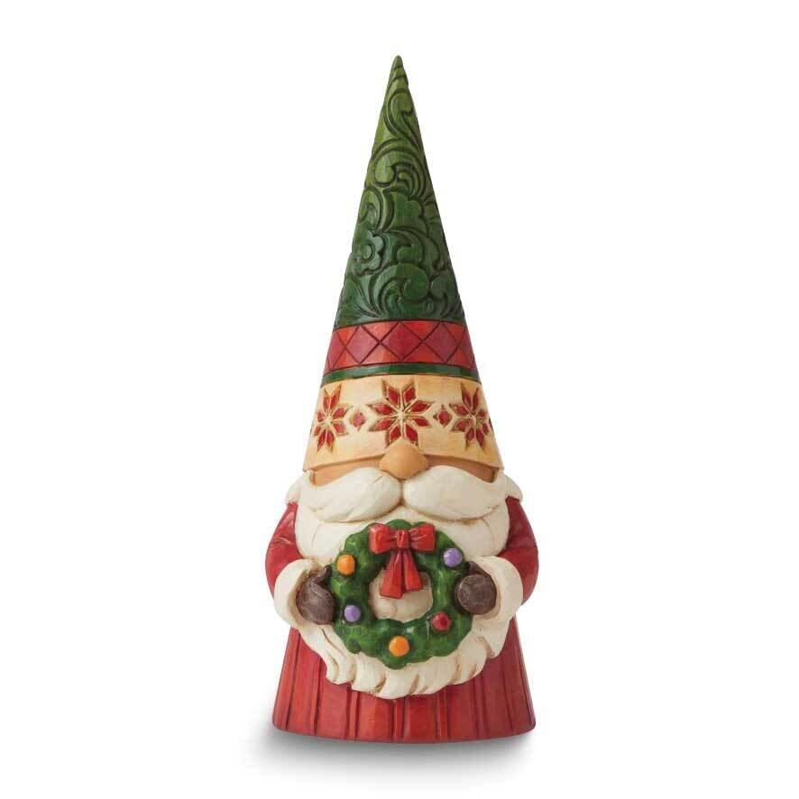 Jim Shore Heartwood Creek Christmas Gnome with Wreath Figure GM24701