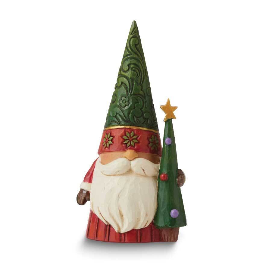 Jim Shore Heartwood Creek Christmas Gnome With Tree Figure GM24703