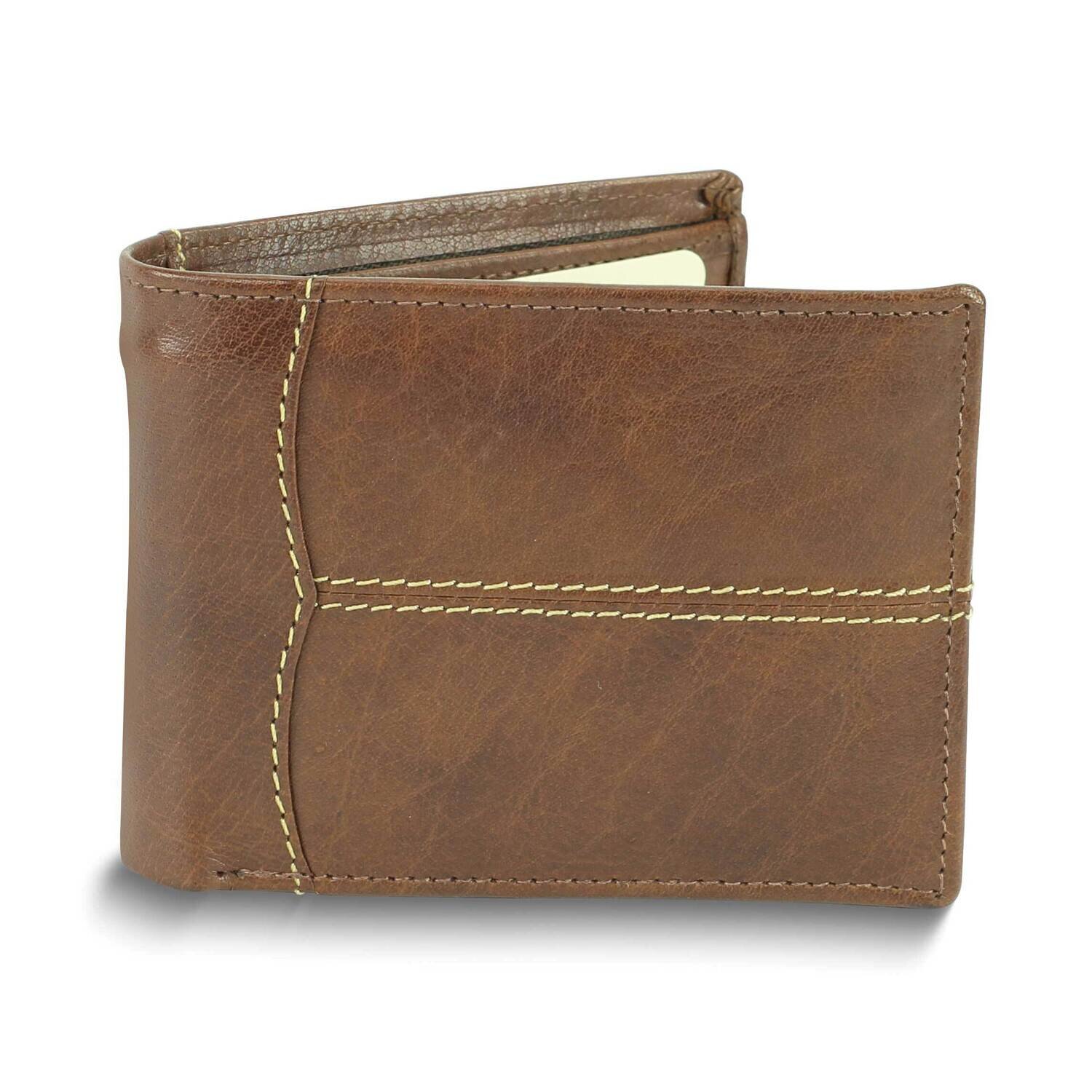 Brown Contrast Stitch Bifold Wallet GM25082BRN, MPN: GM25082BRN,
