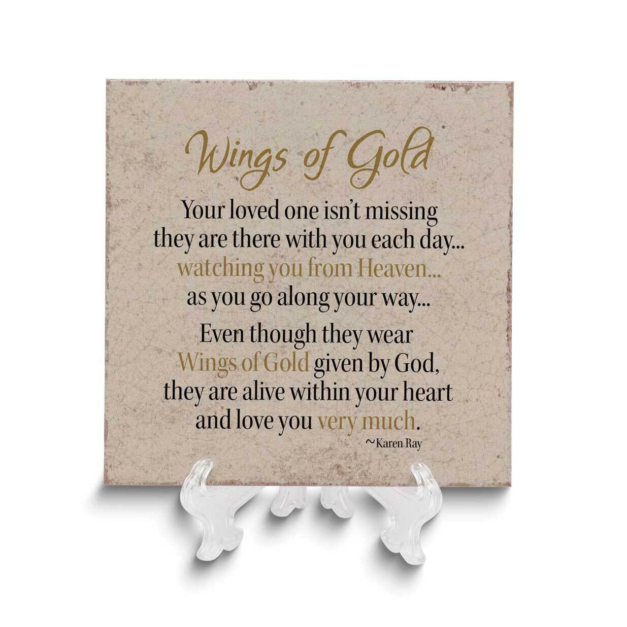 Wings of Gold Bereavement Ceramic Tile GM24793, MPN: GM24793, 603799456593