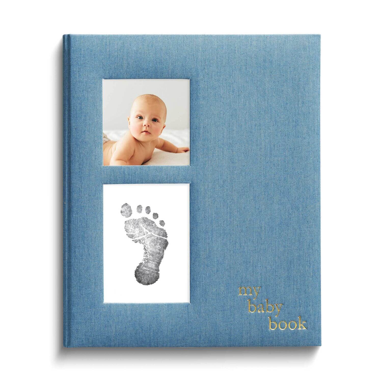 Blue Chambray Baby Prints Keepsake My Baby Book GM25022
