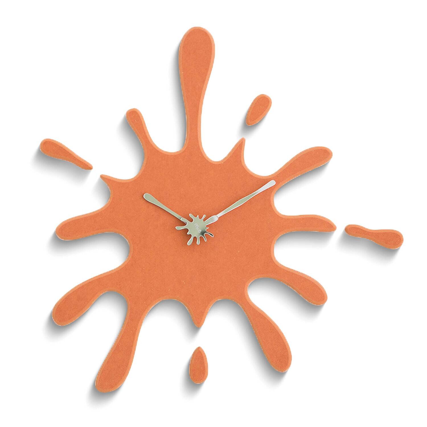 Orange Ink Splash Battery Operated Wall Clock GM25188, MPN: GM25188, 788089161231