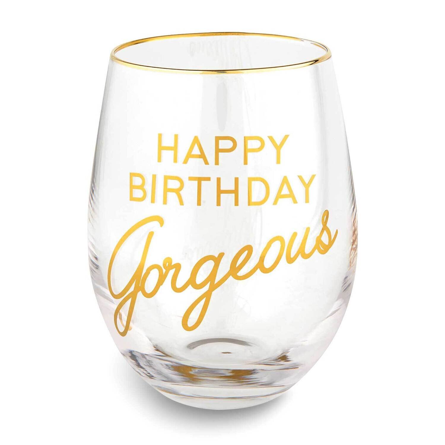 Happy Birthday Gorgeous Wine Glass GM24931