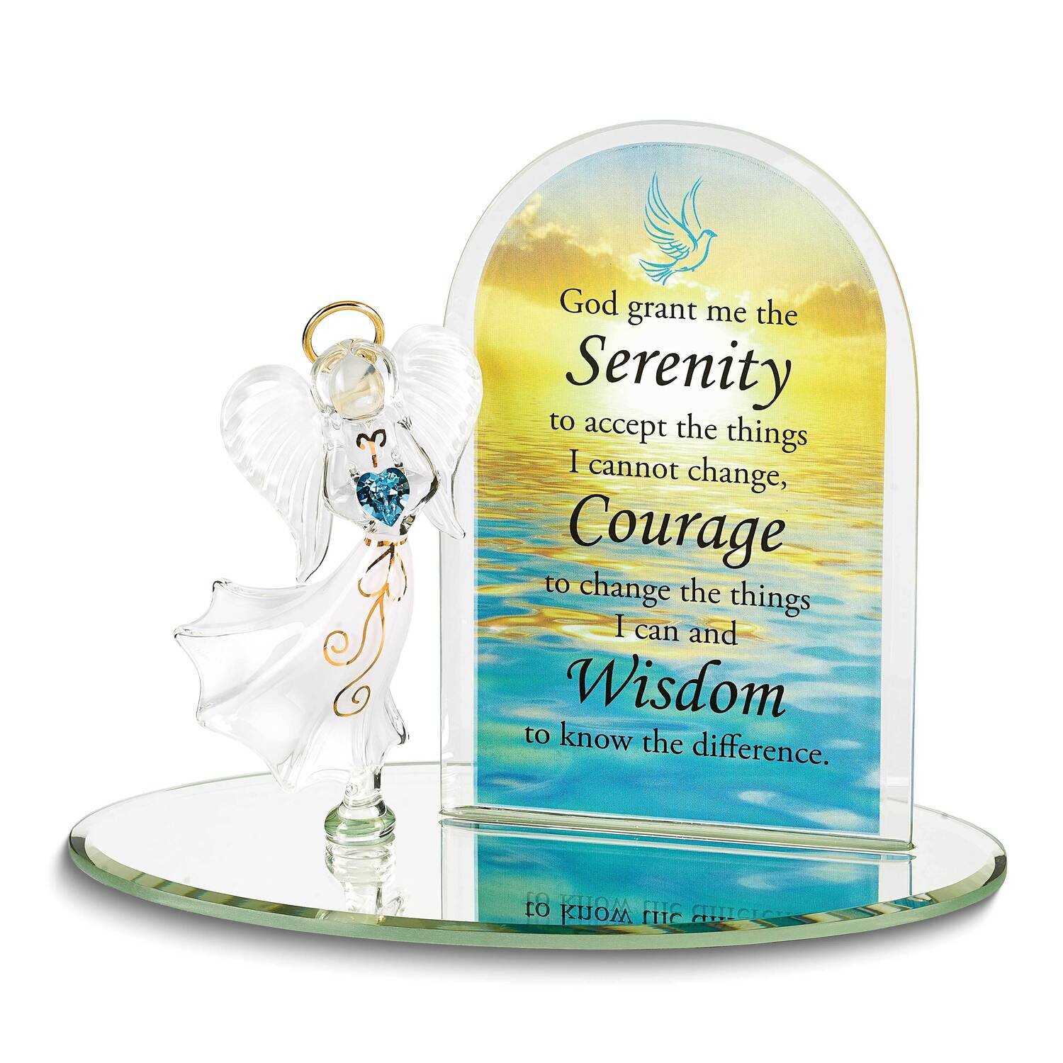 Glass Baron Serenity Prayer Angel Glass Figurine GM24949
